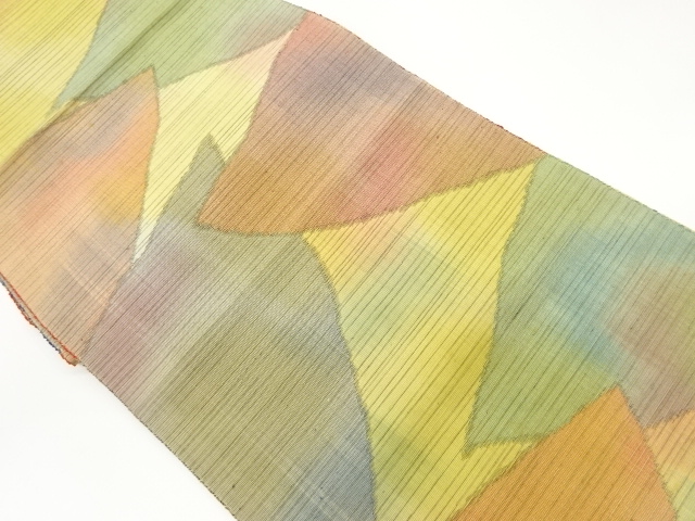 JAPANESE KIMONO / VINTAGE NAGOYA OBI / TSUMUGI / WOVEN ABSTRACT